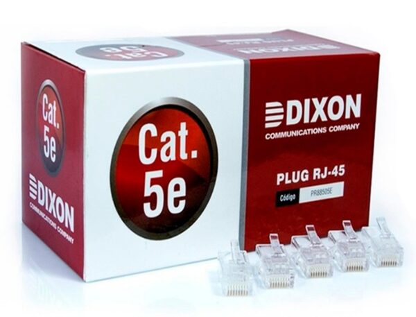 Caja de 100 conectores plug RJ-45 cat 5e  DIXON
