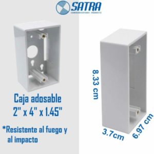 CAJA 2 x 4 x 1.45 Blanca SATRA UL