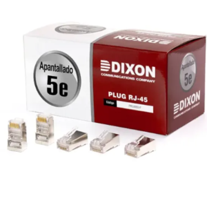Caja de 100 conectores plug RJ-45 apantallado (metalizado) cat 5e DIXON
