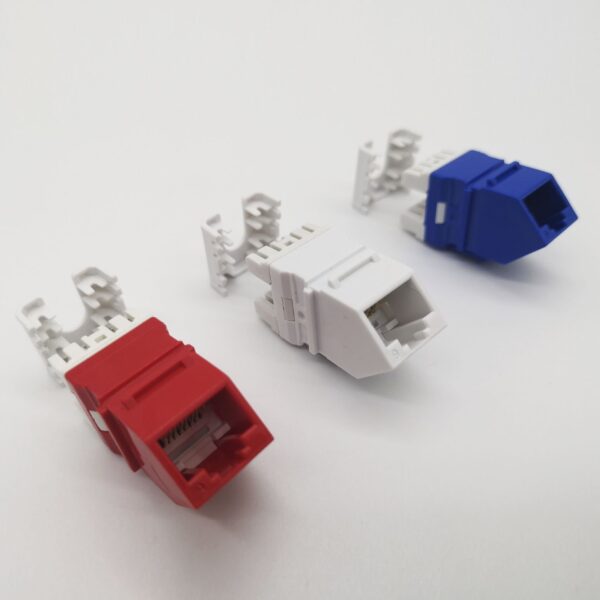 Jack RJ45 Angular Cat 6 Blanco/azul/rojo Satra - Imagen 4