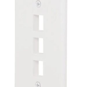 Faceplate 3 puertos de salida (placa toma de red o datos) , color blanco Marfil DIXON